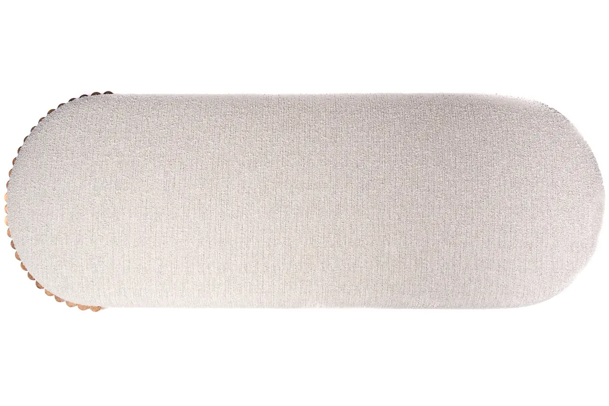 Banquette Ellipse bouclé écru création Maison Esclavissat Mâcon