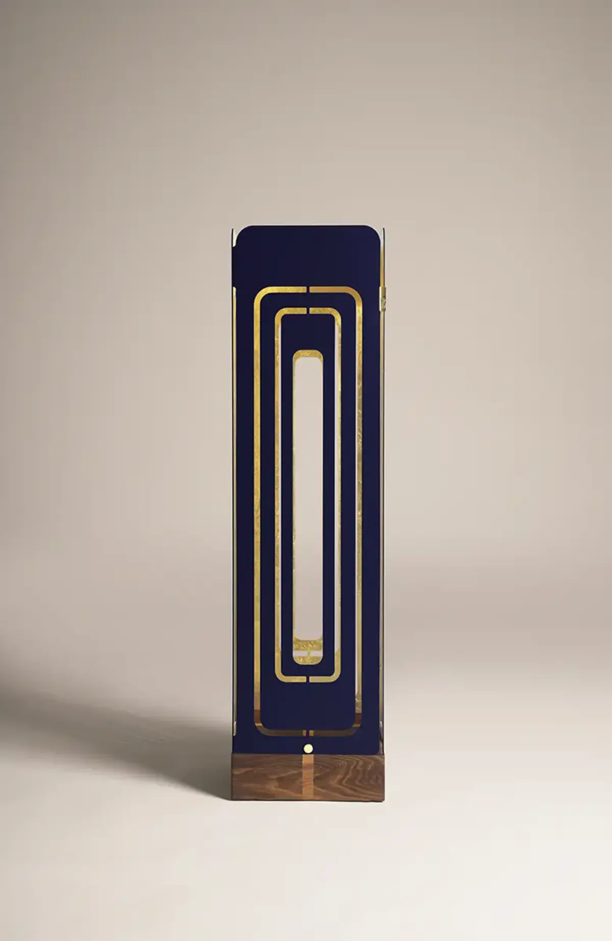 Luminaire Atik bleu à feuille d'or — La Lumière Sculptée