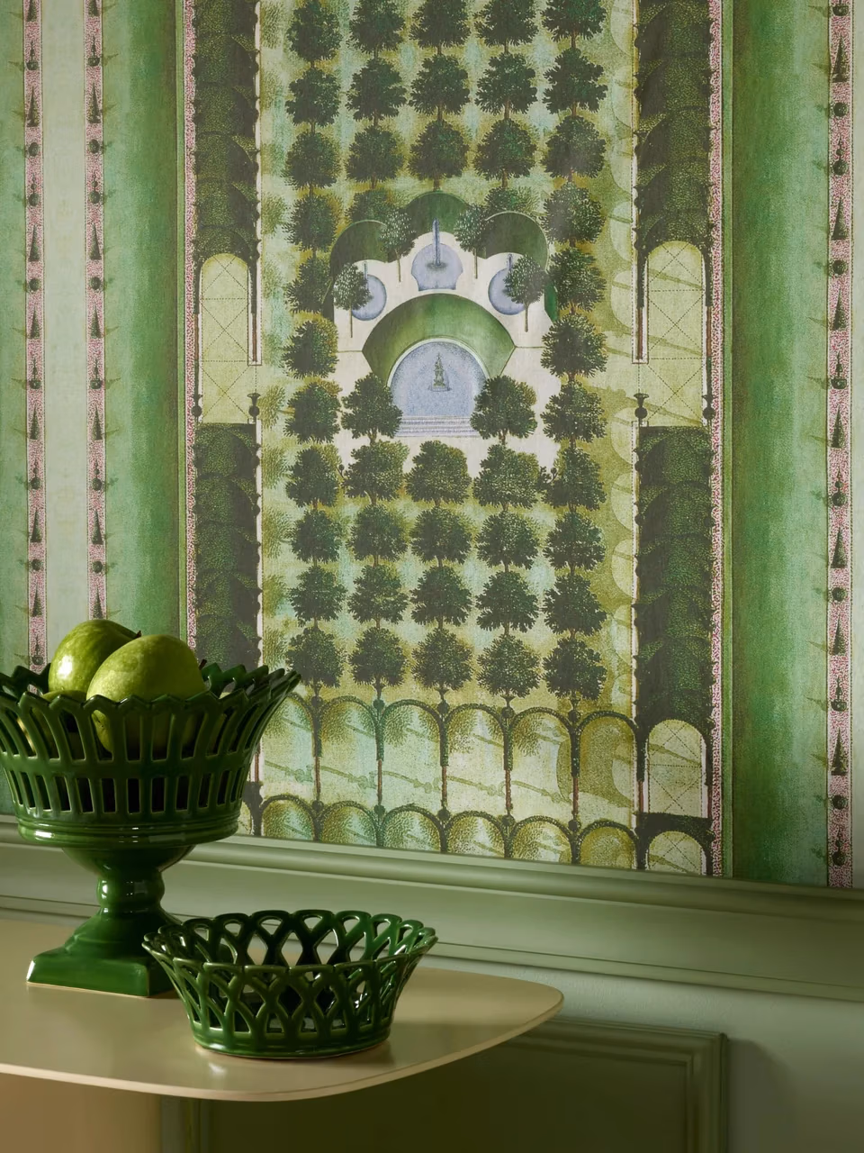 Papier peint panoramique Pierre Frey Jardin Français — Maison Esclavissat Mâcon