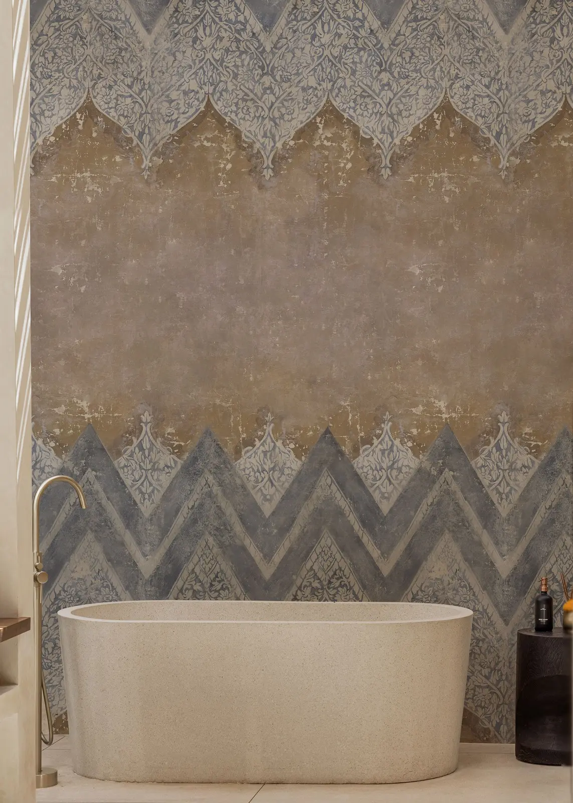 Papier peint étanche Wall & Deco Wet System Sherazane — décor oriental pour salle de bain et douche, Maison Esclavissat
