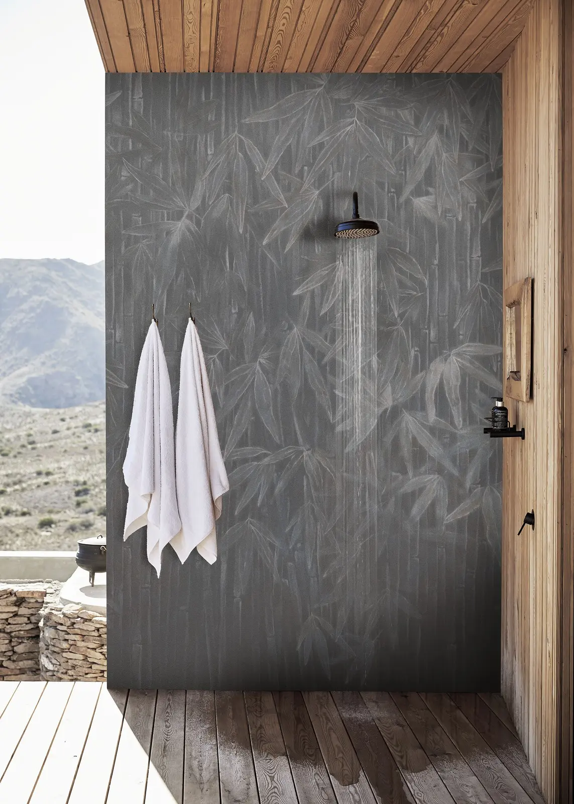 Papier peint étanche Wall & Deco Wet System Standing On — décor contemporain pour salle de bain et douche, Maison Esclavissat