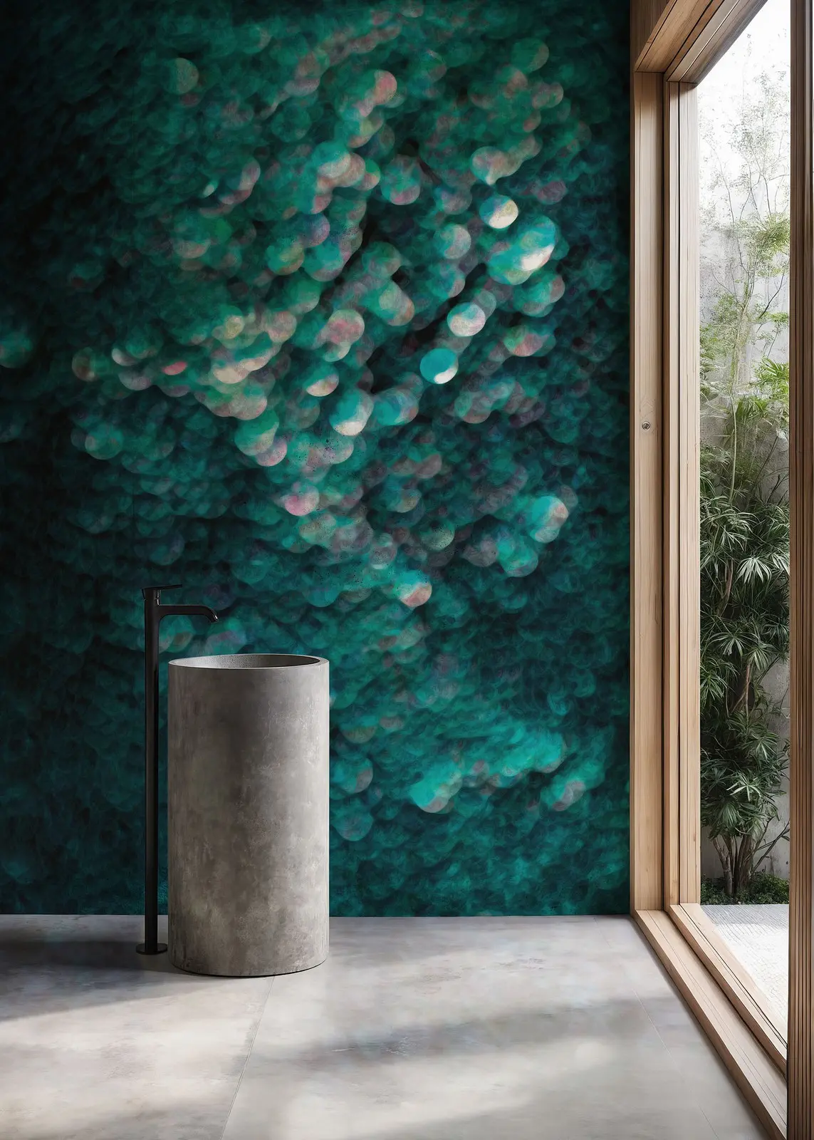 Papier peint étanche Wall & Deco Wet System Thalassa — décor pictural pour salle de bain haut de gamme, Maison Esclavissat