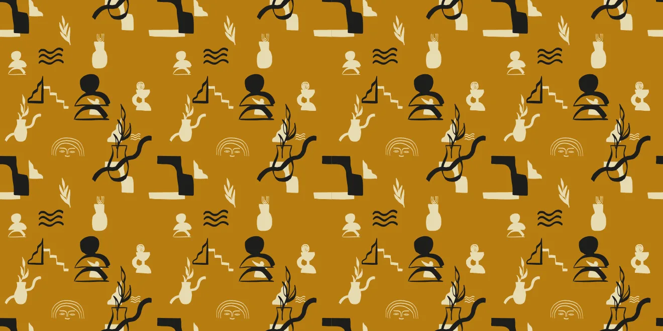 Papier peint Ressource Madi motif Picto Ocre — Maison Esclavissat Mâcon