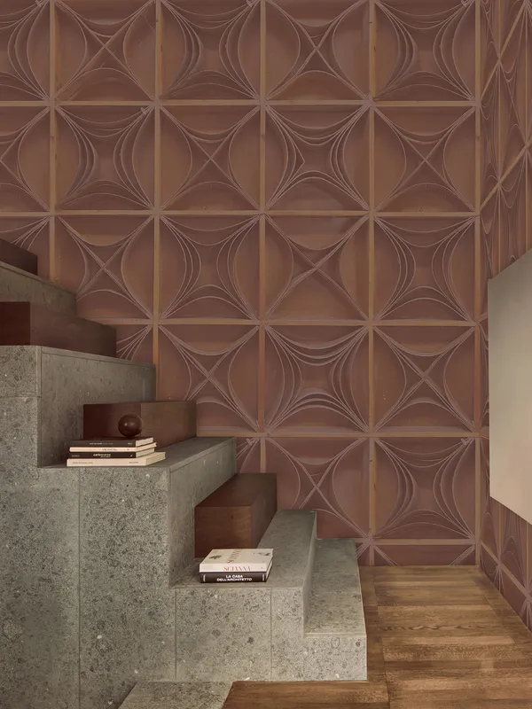 Papier peint Wall & Deco collection In Brown We Trust — motif Les Courbes — Maison Esclavissat Mâcon