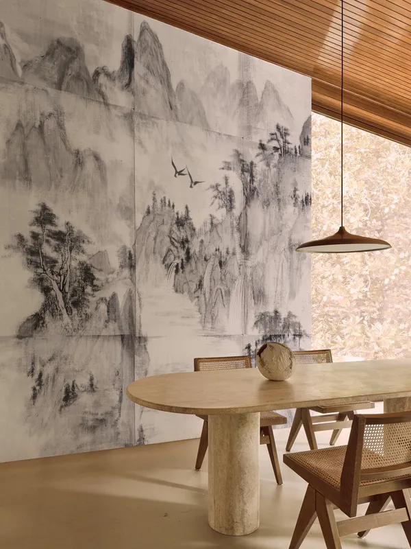 Papier peint Wall & Deco collection In Brown We Trust — motif Morning Mist — Maison Esclavissat Mâcon