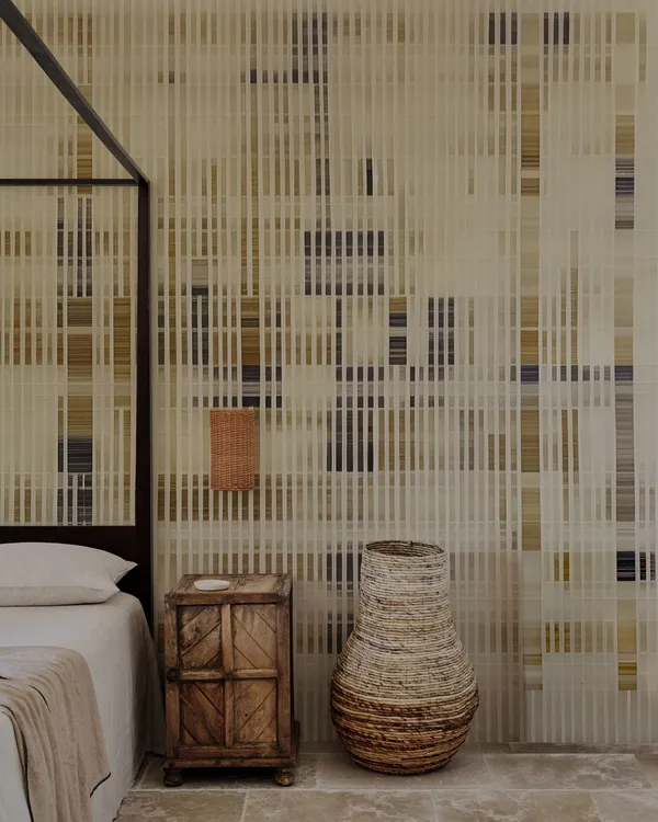 Papier peint Wall & Deco collection Mediterraneo — motif Ombra Seizā — Maison Esclavissat Mâcon