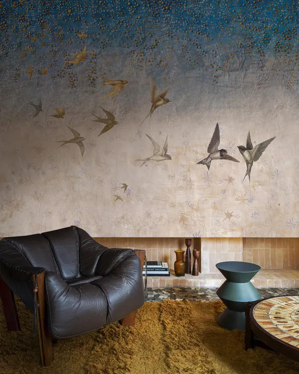Papier peint Wall & Deco collection Mid Century Glam — motif Back Home — Maison Esclavissat Mâcon