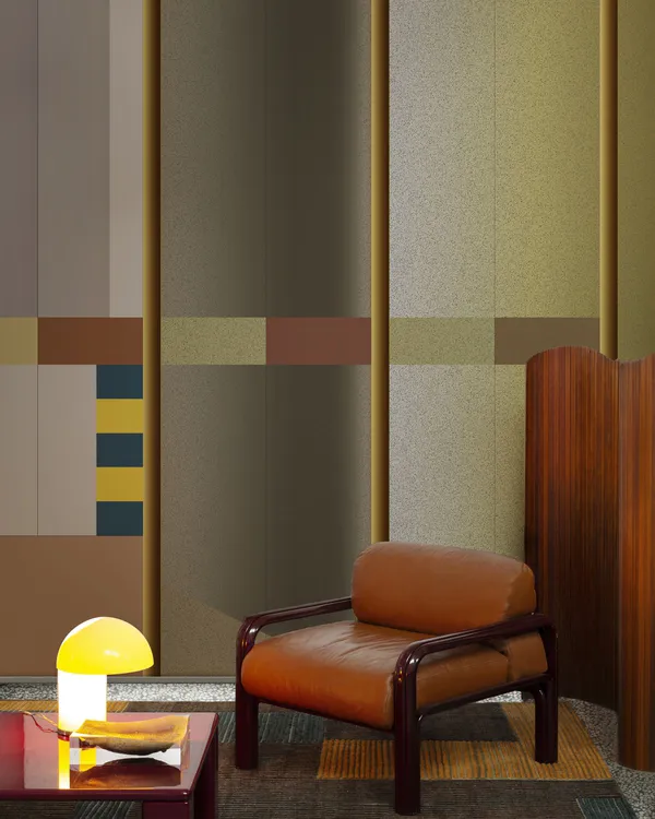 Papier peint Wall & Deco collection Mid Century Glam — motif Phases — Maison Esclavissat Mâcon