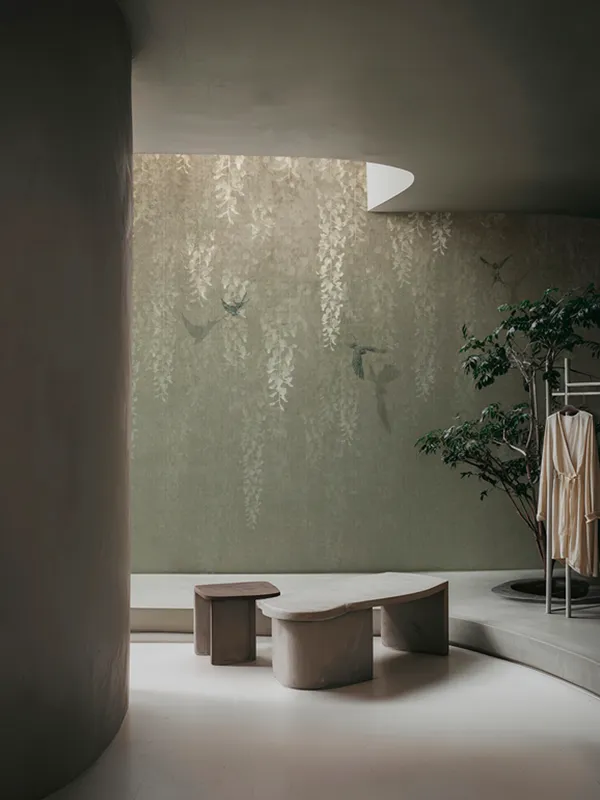 Papier peint Wall & Deco collection Modern Roots — motif Dehors — Maison Esclavissat Mâcon