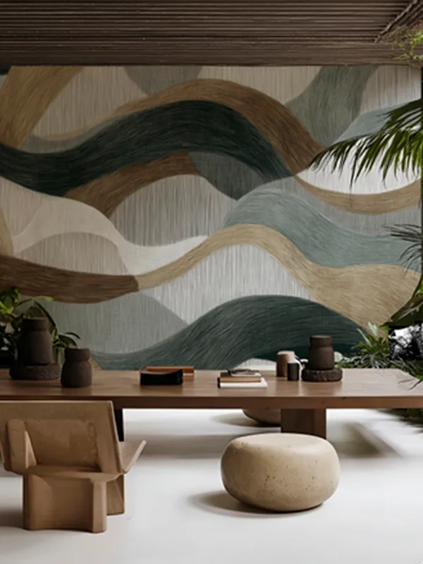 Papier peint Wall & Deco collection Modern Roots — motif Eunoia Waves — Maison Esclavissat Mâcon