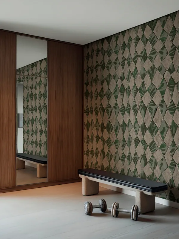 Papier peint Wall & Deco collection Modern Roots — motif Lozenge — Maison Esclavissat Mâcon
