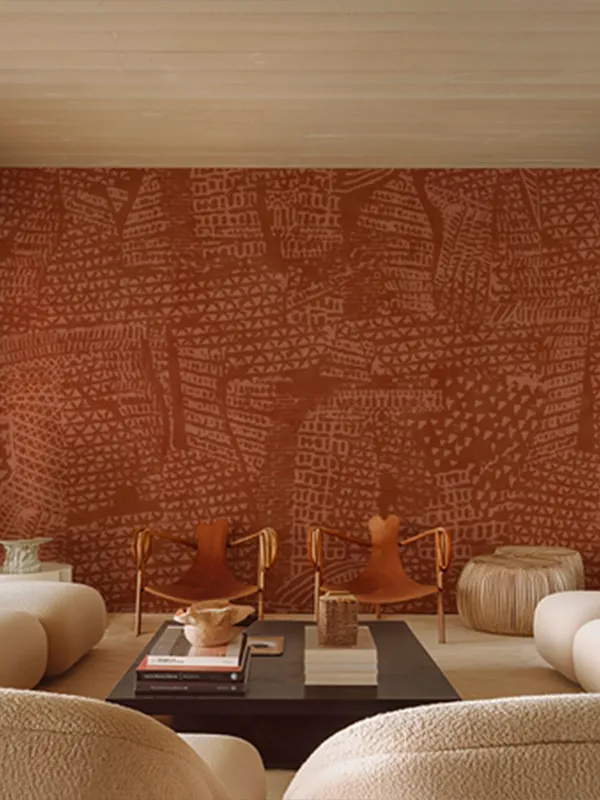 Papier peint Wall & Deco collection Mother Earth — motif Ancestrale — Maison Esclavissat Mâcon