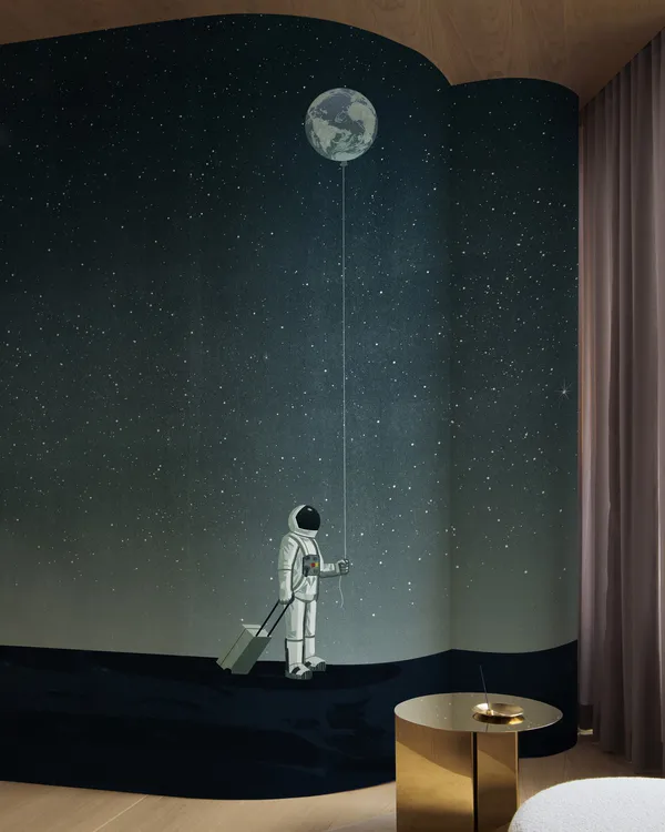 Papier peint Wall & Deco collection Sunday Mood — motif Walking with the Moon — Maison Esclavissat Mâcon