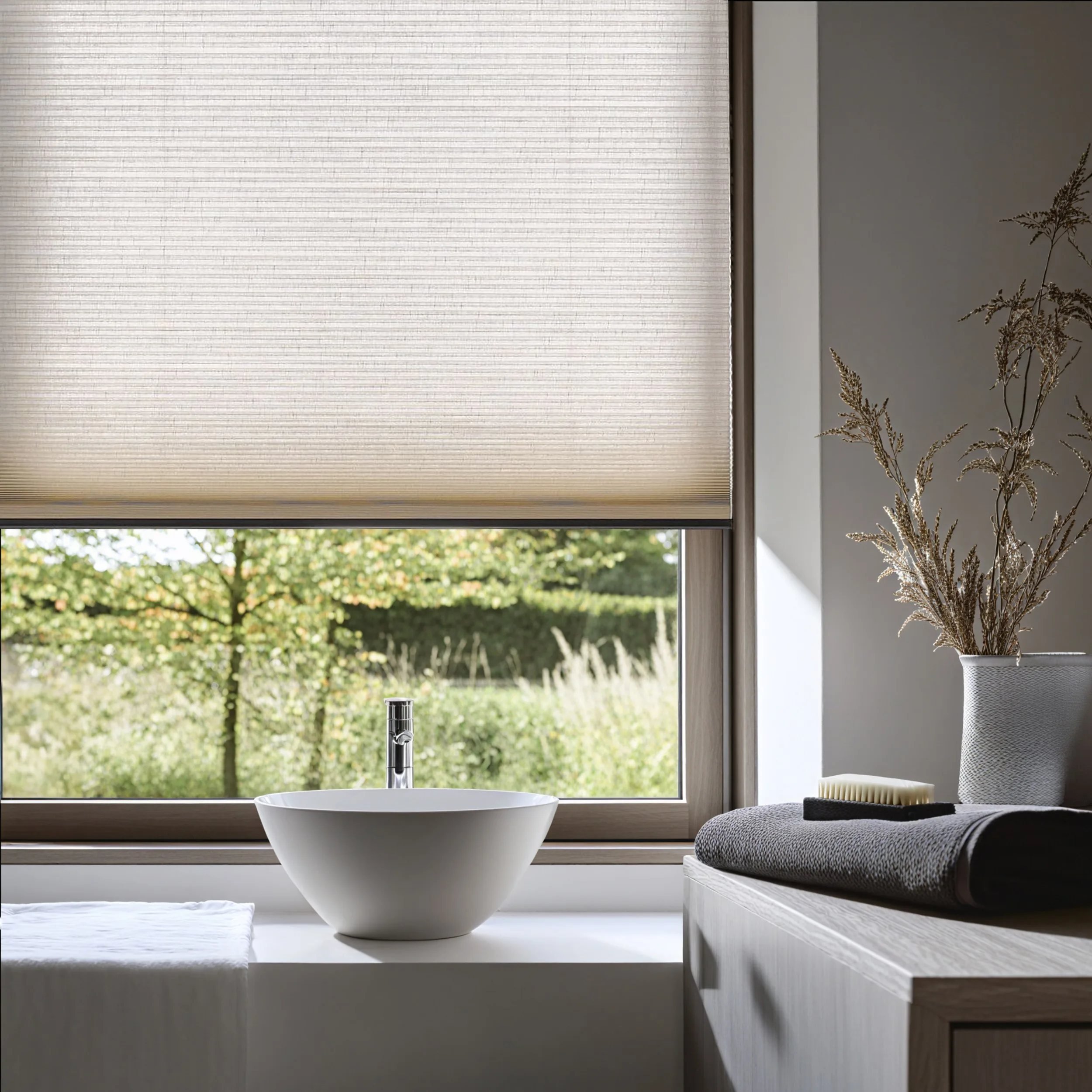 Ambiance séjour Store Duette Luxaflex en ambiance séjour — Maison Esclavissat Mâcon