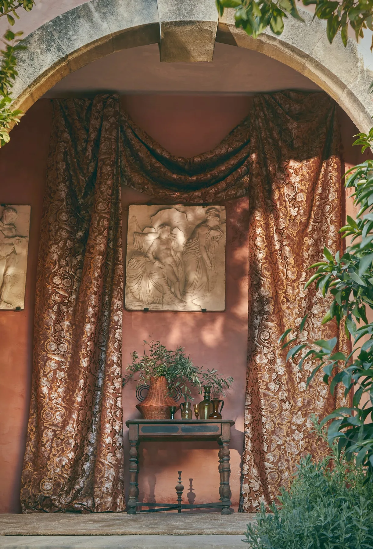 Rideaux velours Pierre Frey motif paisley — Maison Esclavissat Mâcon