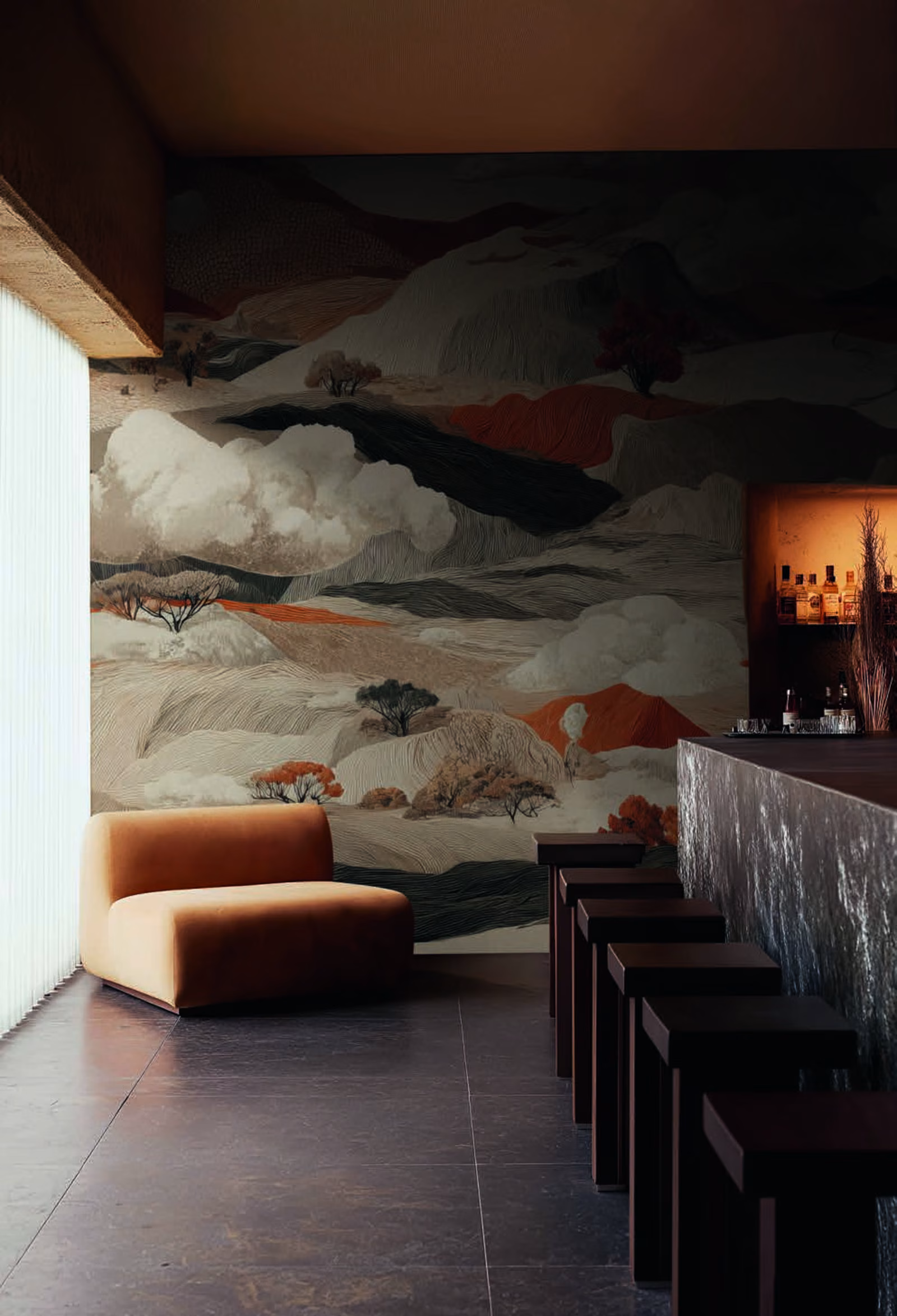 Papier peint panoramique Wall & Deco — décor Cloudscape, design Federico Peri — Maison Esclavissat, Mâcon