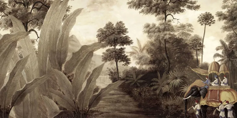 Papier peint Ressource Ananbô Bengale Sépia — Maison Esclavissat Mâcon