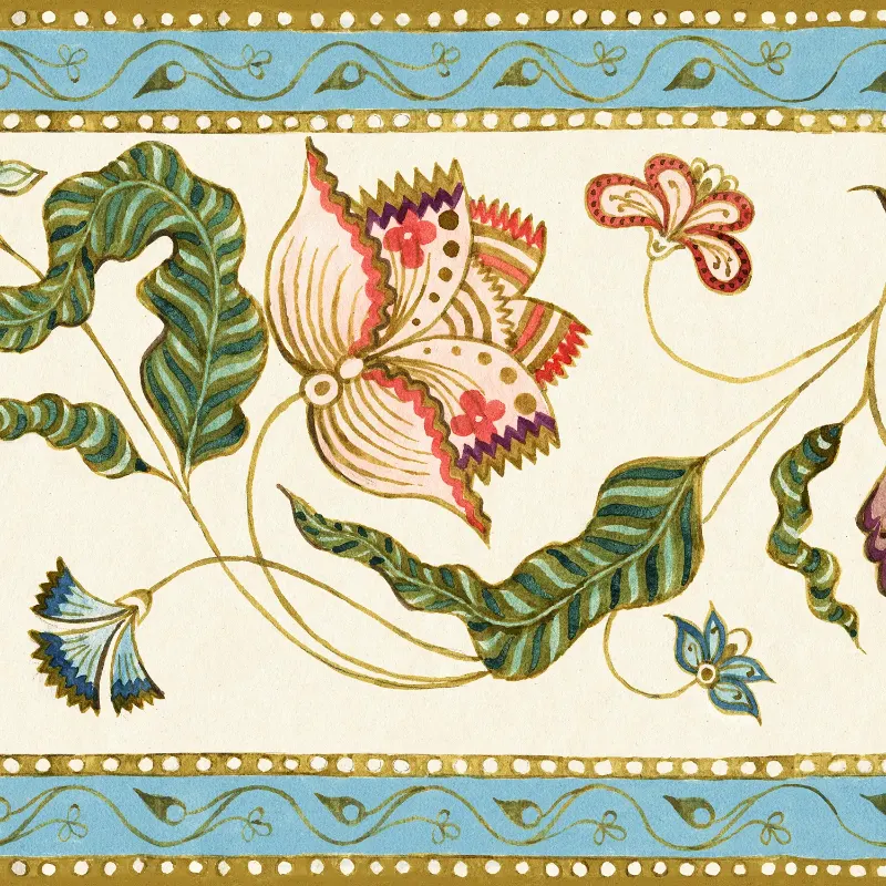 Papier peint Ressource Antoinette Poisson Frise Indienne FIN01 — Maison Esclavissat Mâcon